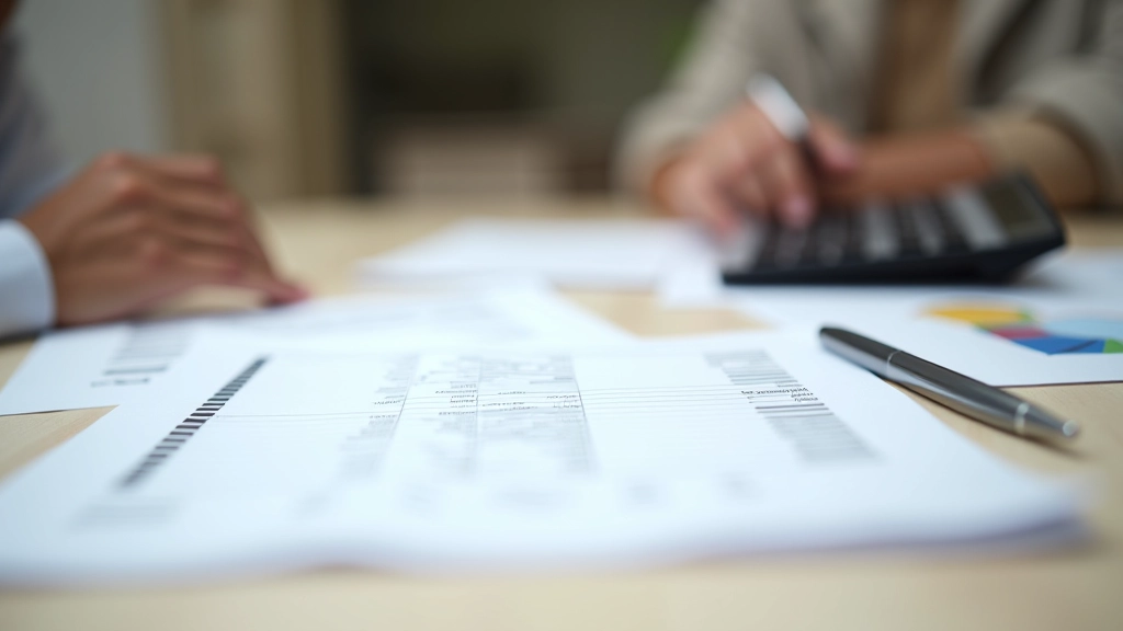 Documents de planification financière et calculatrice sur un bureau