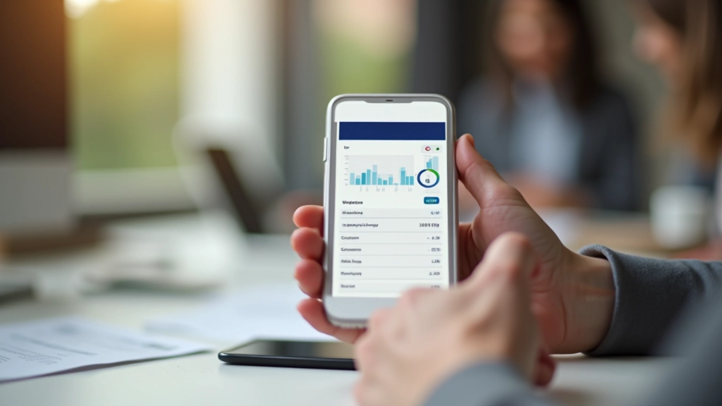 Écran de téléphone montrant une application de gestion budgétaire avec graphiques de dépenses