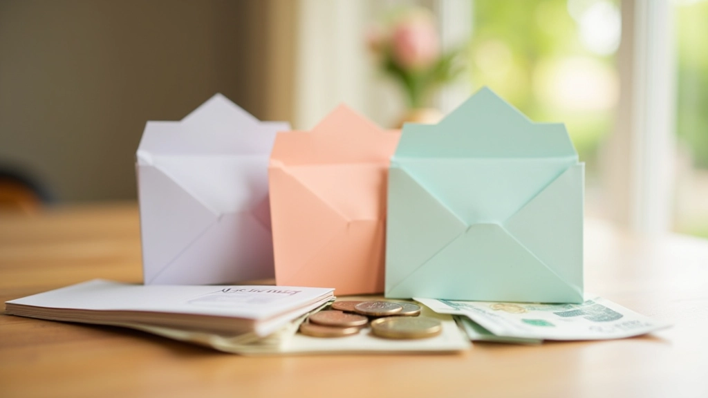 Trois enveloppes de couleurs différentes sur une table, représentant les différents niveaux de contribution